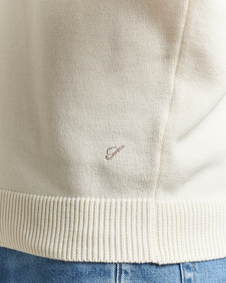 Herren | Pullover | Stenströms | Organic Cotton Knitted Sweater White