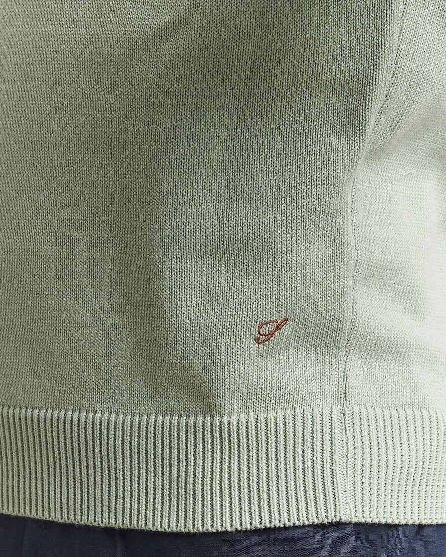 Herren | Pullover | Stenströms | Organic Cotton Knitted Sweater Mint Green