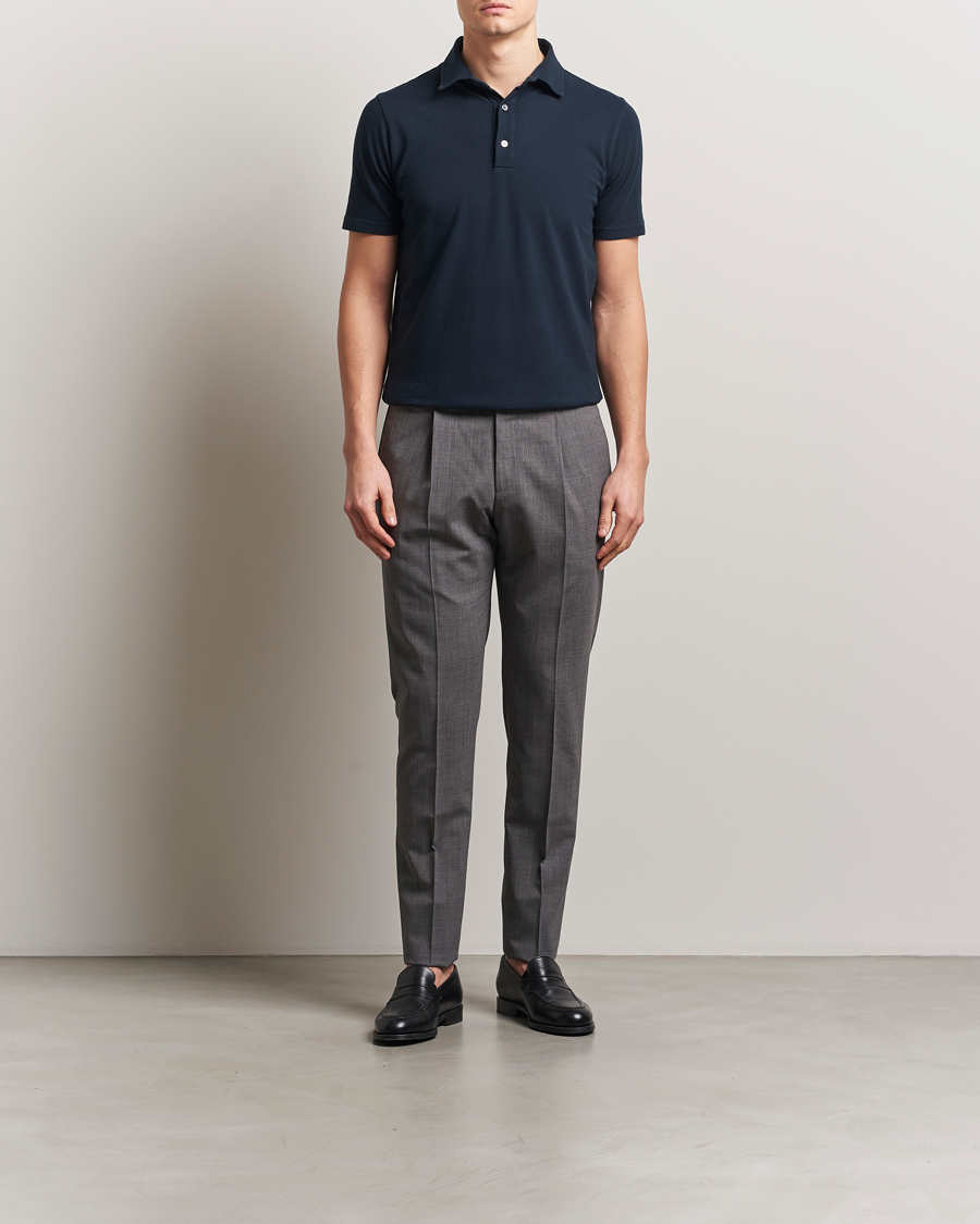 Herren | Poloshirts | Zanone | Soft Cotton Piquet Polo Navy