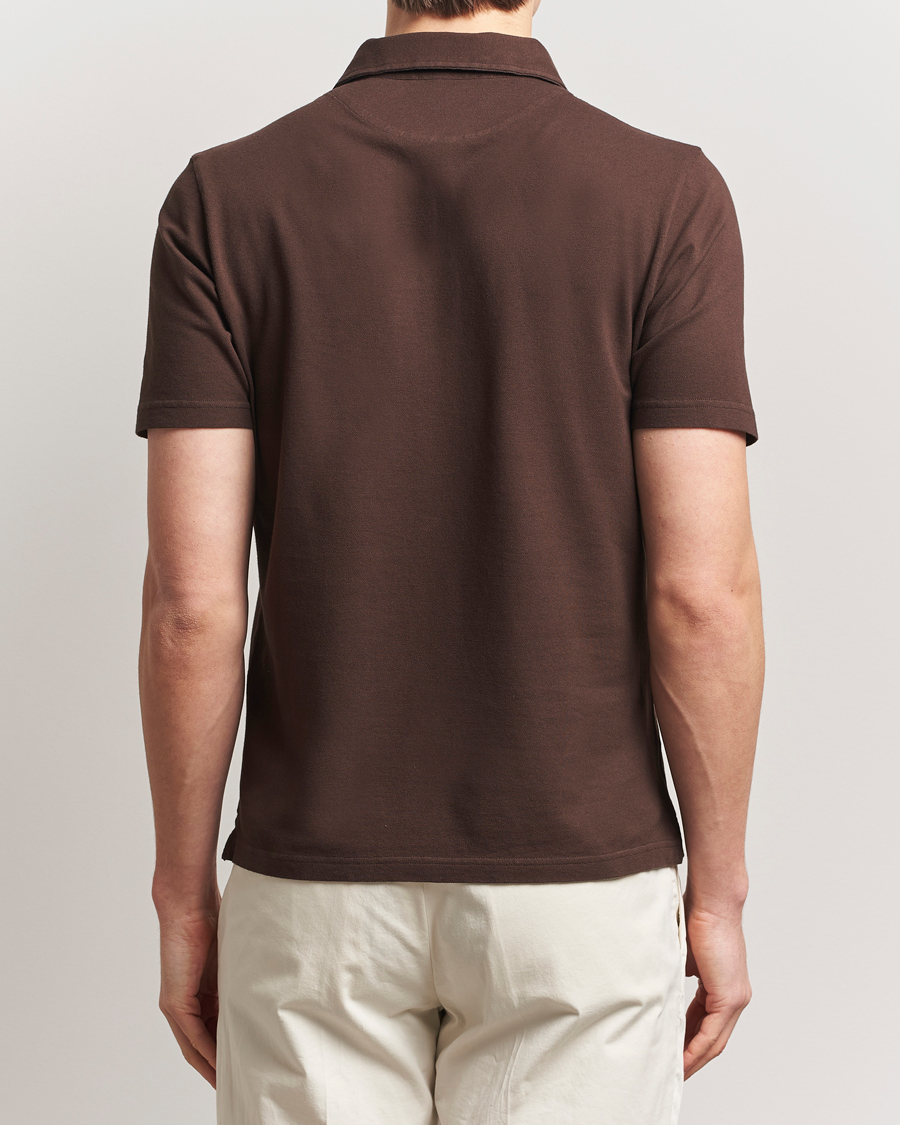 Herren | Poloshirts | Zanone | Soft Cotton Piquet Polo Dark Brown