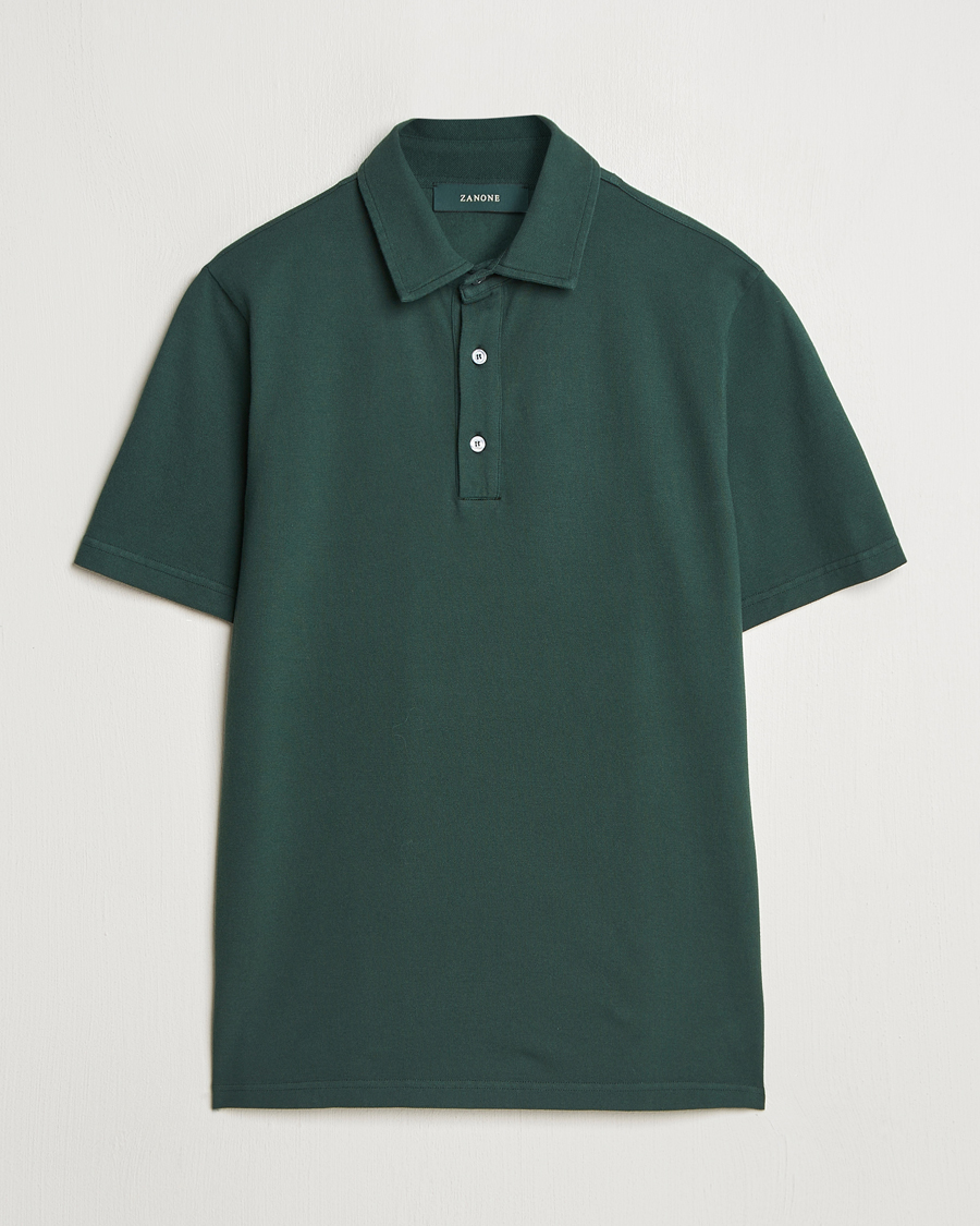 Herren | Poloshirts | Zanone | Soft Cotton Piquet Polo Dark Green