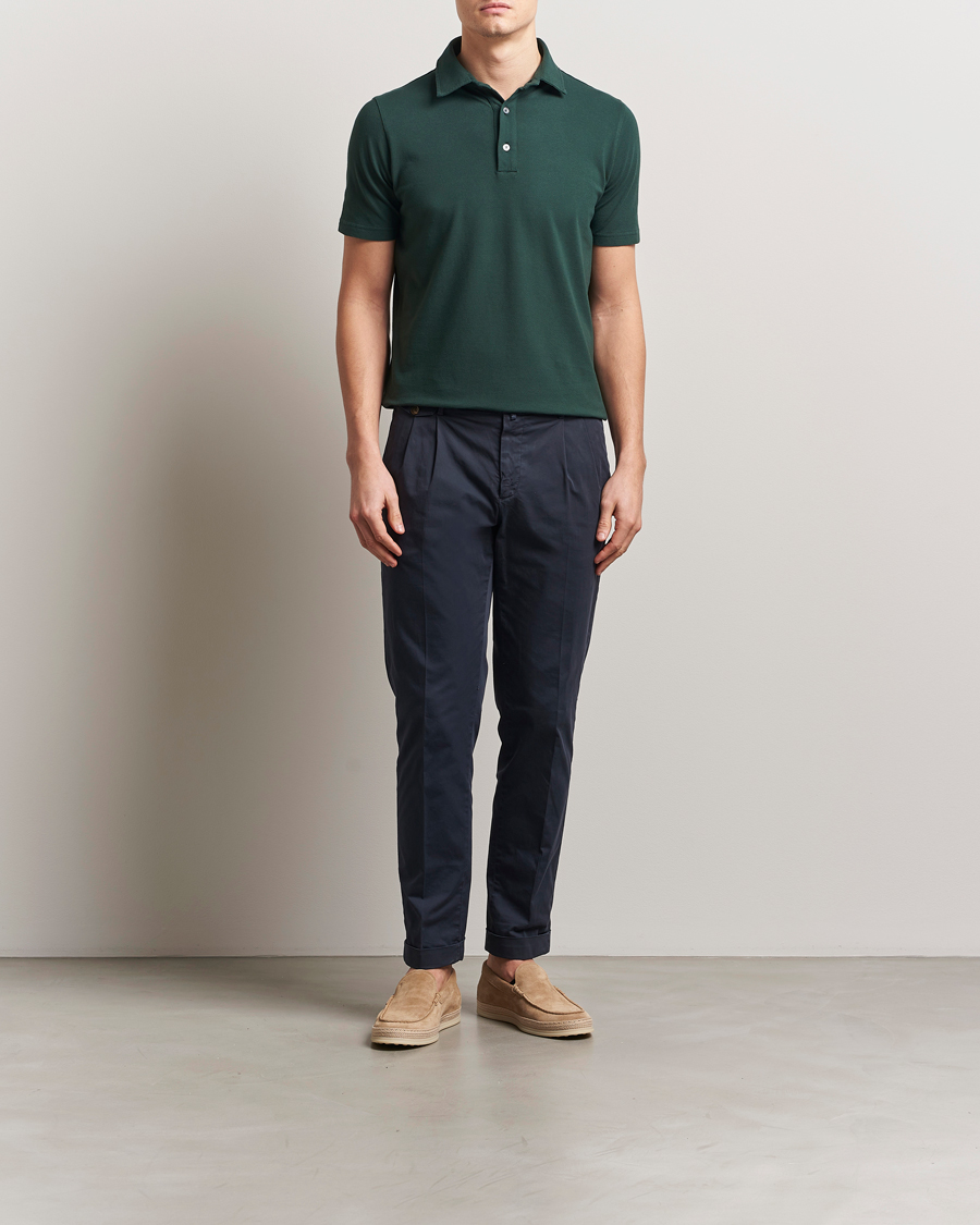 Herren | Poloshirts | Zanone | Soft Cotton Piquet Polo Dark Green