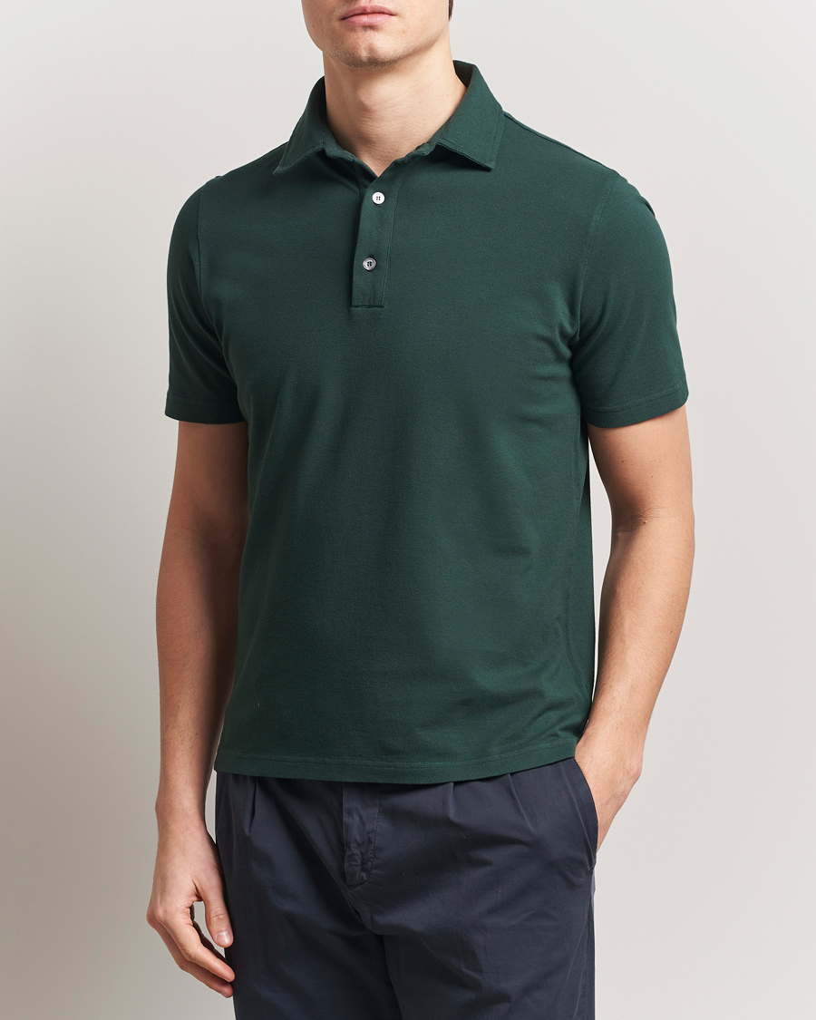 Herren | Poloshirts | Zanone | Soft Cotton Piquet Polo Dark Green