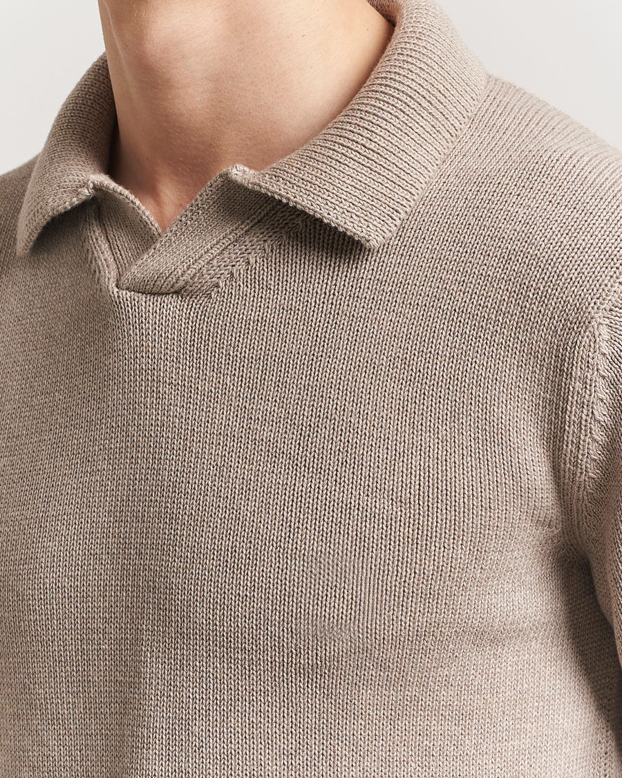 Herren | Pullover | Zanone | Soft Cotton Long Sleeve Polo Beige