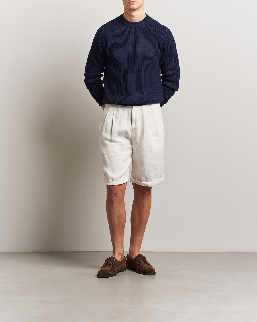 Herren | Pullover | Brunello Cucinelli | Heavy Rib Stitch Crew Neck Navy