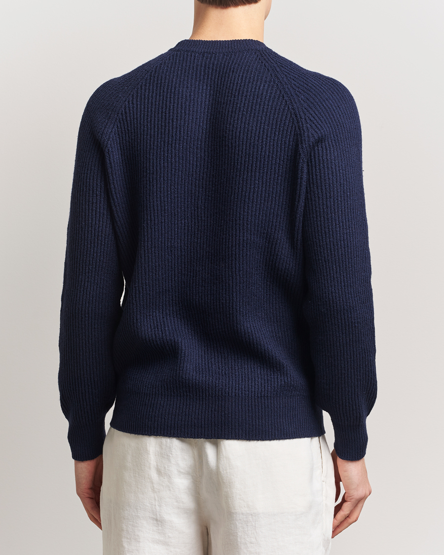 Herren | Pullover | Brunello Cucinelli | Heavy Rib Stitch Crew Neck Navy