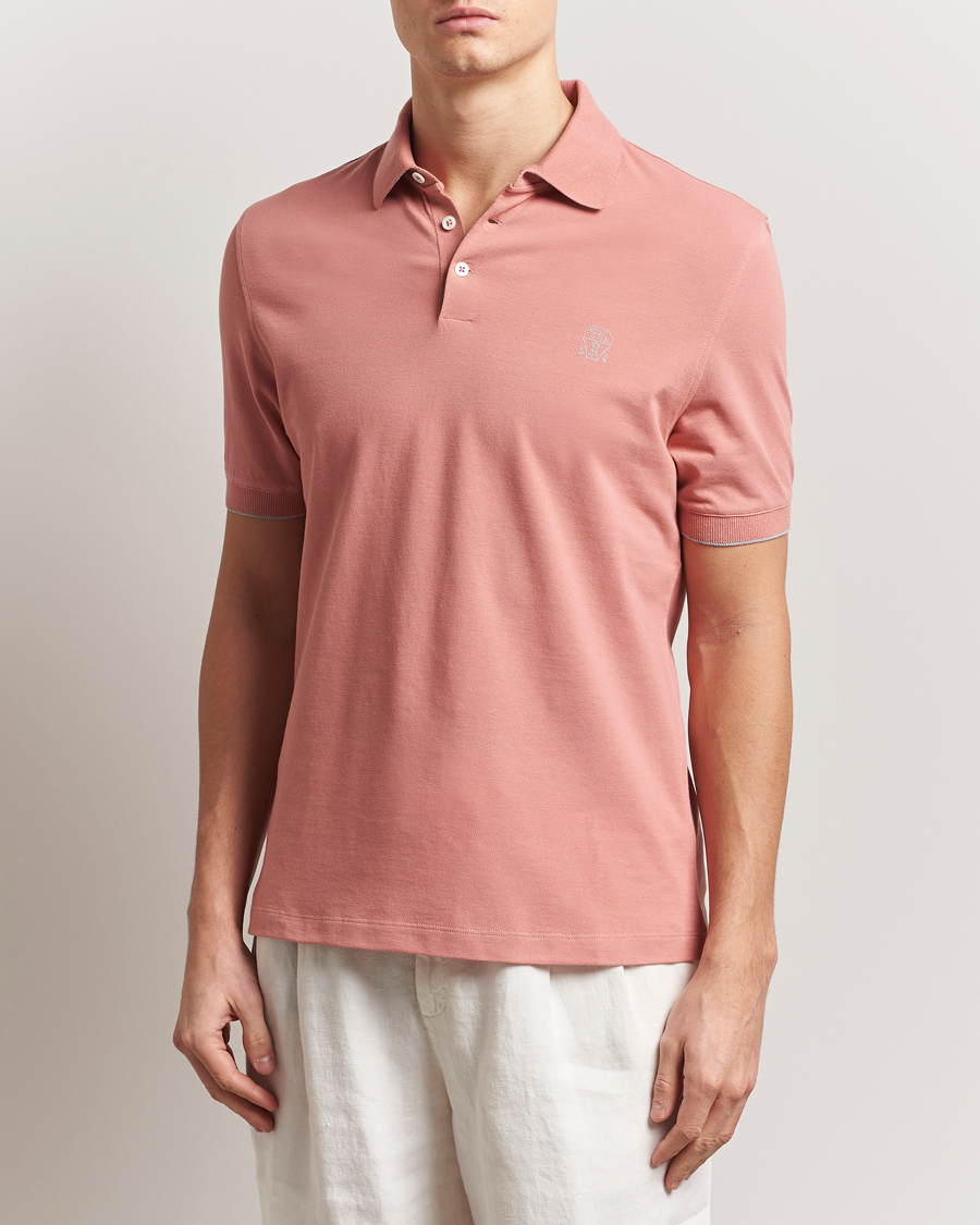 Herren | Poloshirts | Brunello Cucinelli | Short Sleeve Logo Polo Dusty Red
