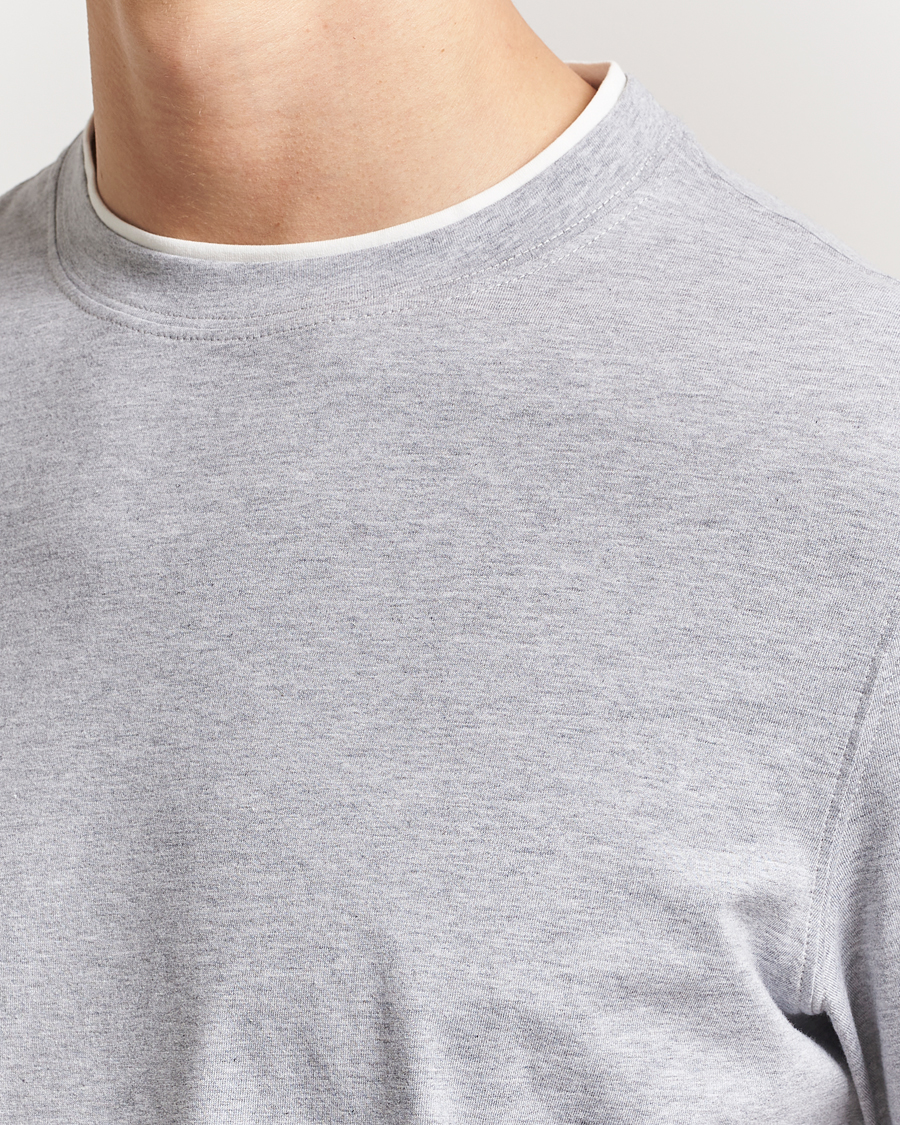 Herren | T-Shirts | Brunello Cucinelli | Short Sleeve Contrast T-Shirt Heather Grey