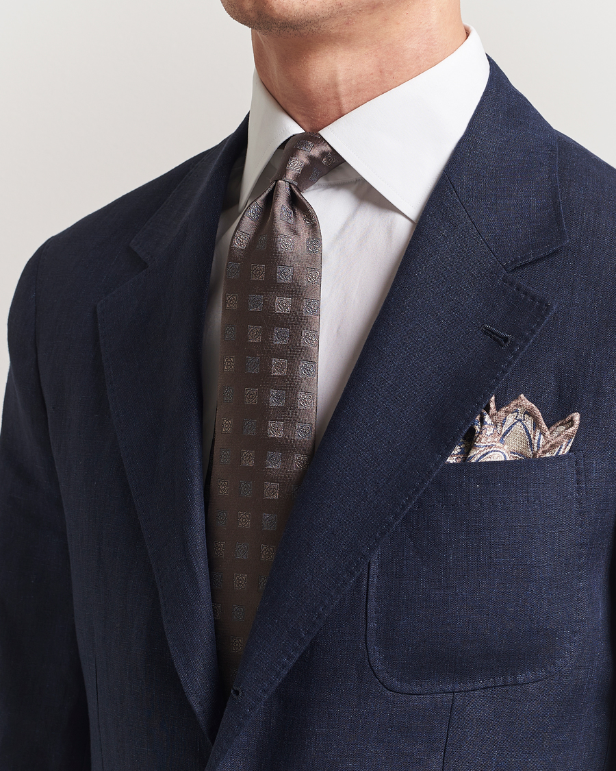 Herren | Krawatten | Brunello Cucinelli | Jacquard Silk Tie Dark Brown