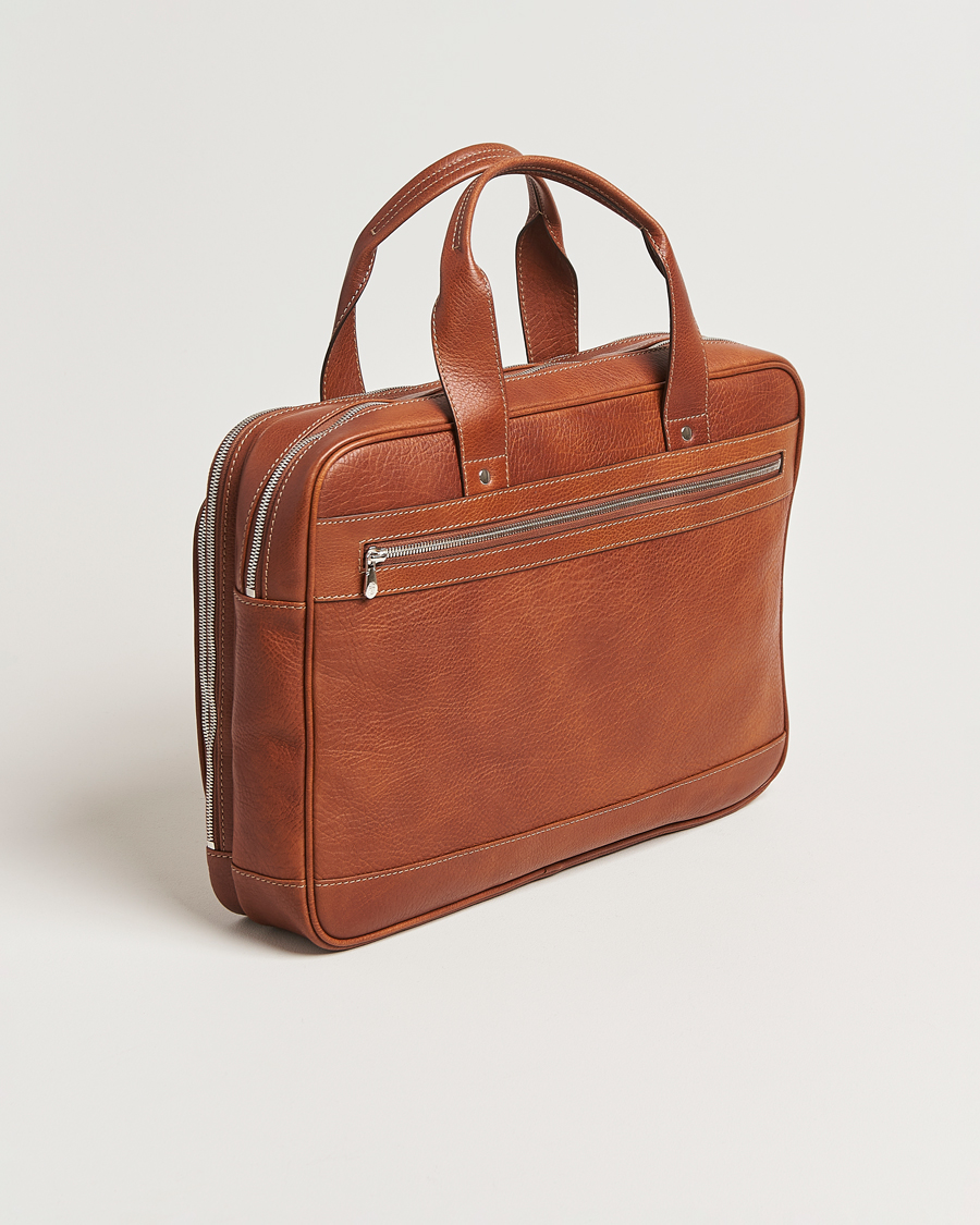 Herren | Taschen | Brunello Cucinelli | Grain Leather Briefcase Cognac