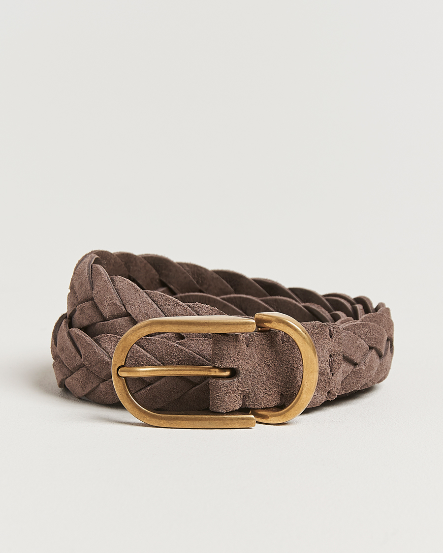 Herren | Gürtel | Brunello Cucinelli | Braided Belt Brown Suede