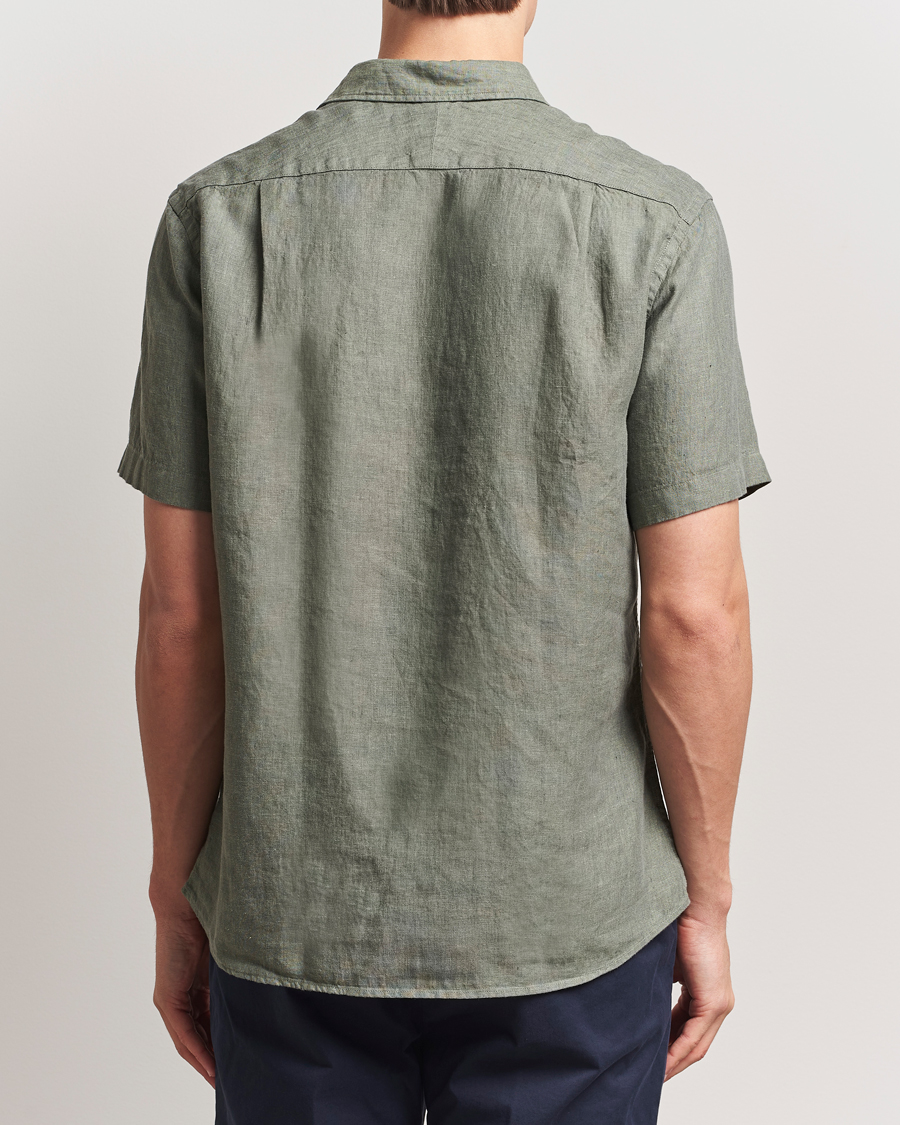 Herren | Hemden | Charles Tyrwhitt | Pure Linen Short Sleeve Slim Fit Shirt Olive