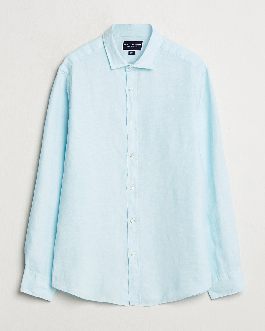 Herren | Hemden | Charles Tyrwhitt | Pure Linen Slim Fit Shirt Aqua