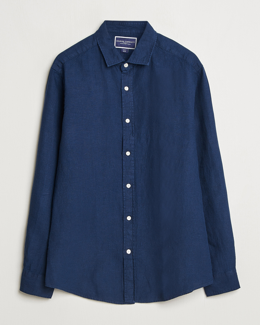 Herren | Hemden | Charles Tyrwhitt | Pure Linen Slim Fit Shirt Navy