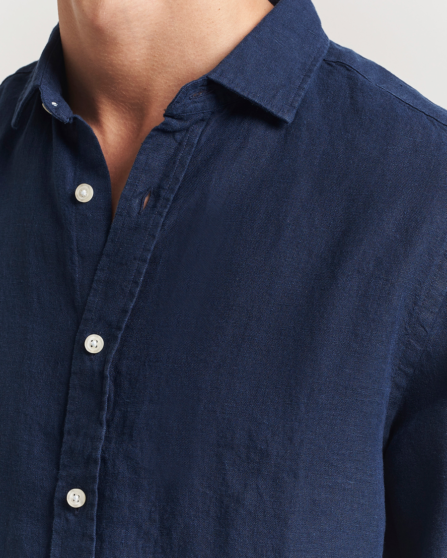 Herren | Hemden | Charles Tyrwhitt | Pure Linen Slim Fit Shirt Navy