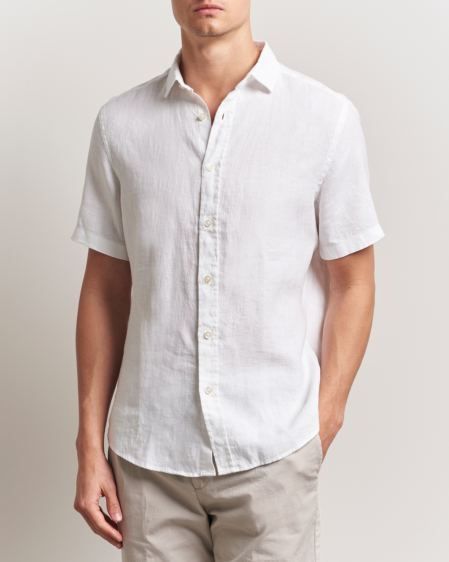 Herren | Hemden | Charles Tyrwhitt | Pure Linen Short Sleeve Slim Fit Shirt White