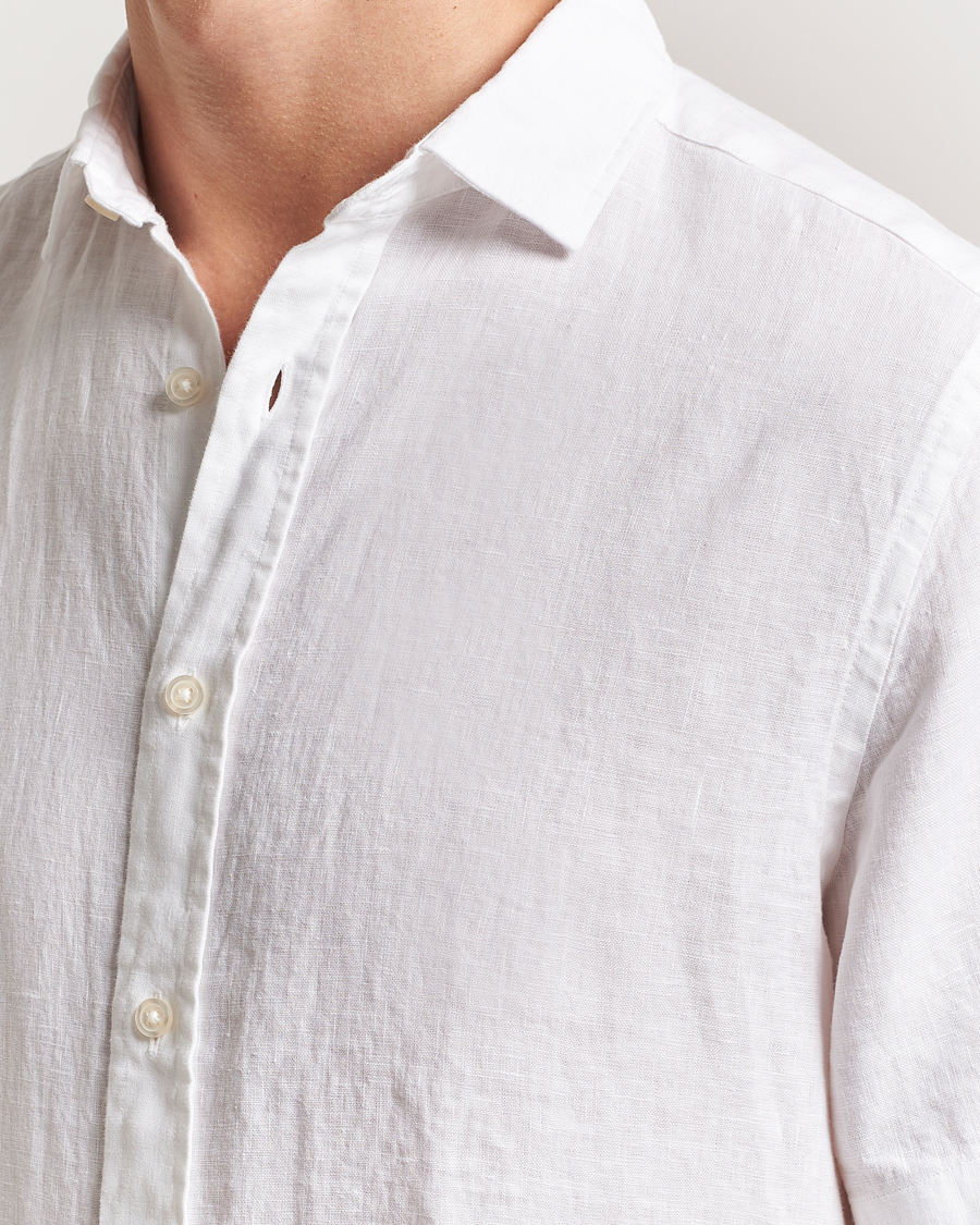 Herren | Hemden | Charles Tyrwhitt | Pure Linen Short Sleeve Slim Fit Shirt White
