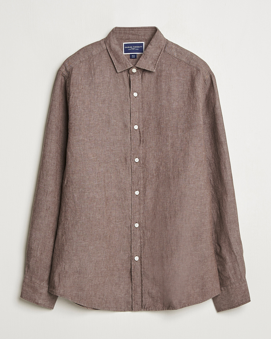Herren | Hemden | Charles Tyrwhitt | Pure Linen Slim Fit Shirt Mocha