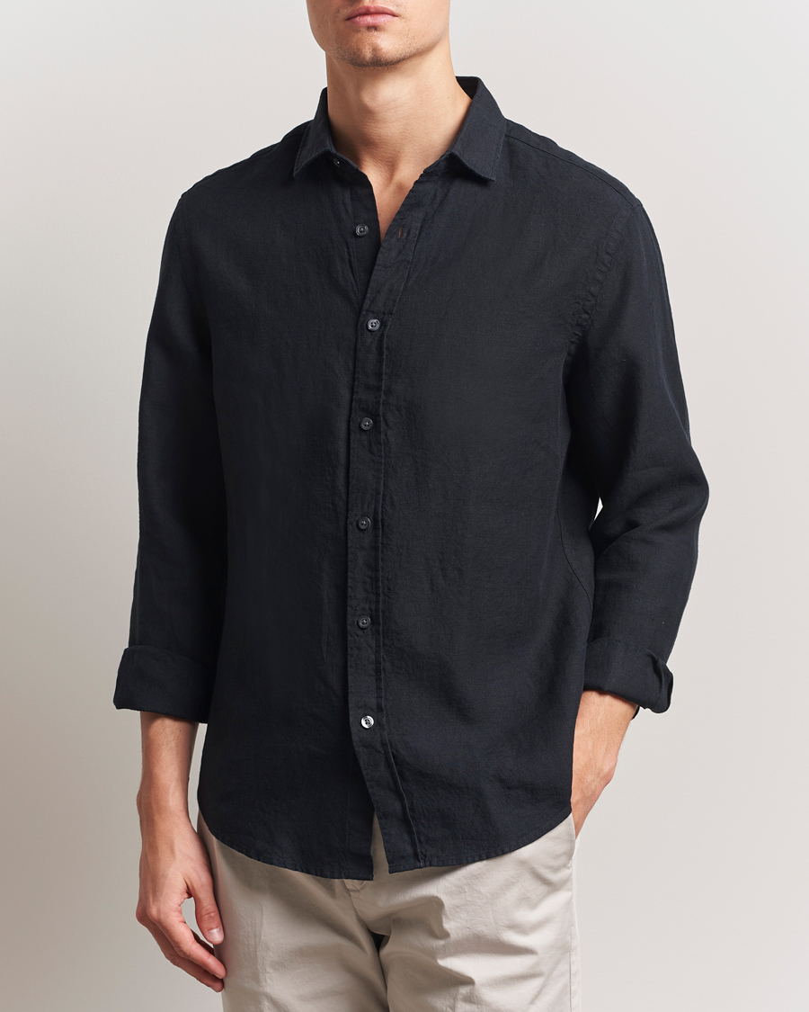 Herren | Hemden | Charles Tyrwhitt | Pure Linen Slim Fit Shirt Black