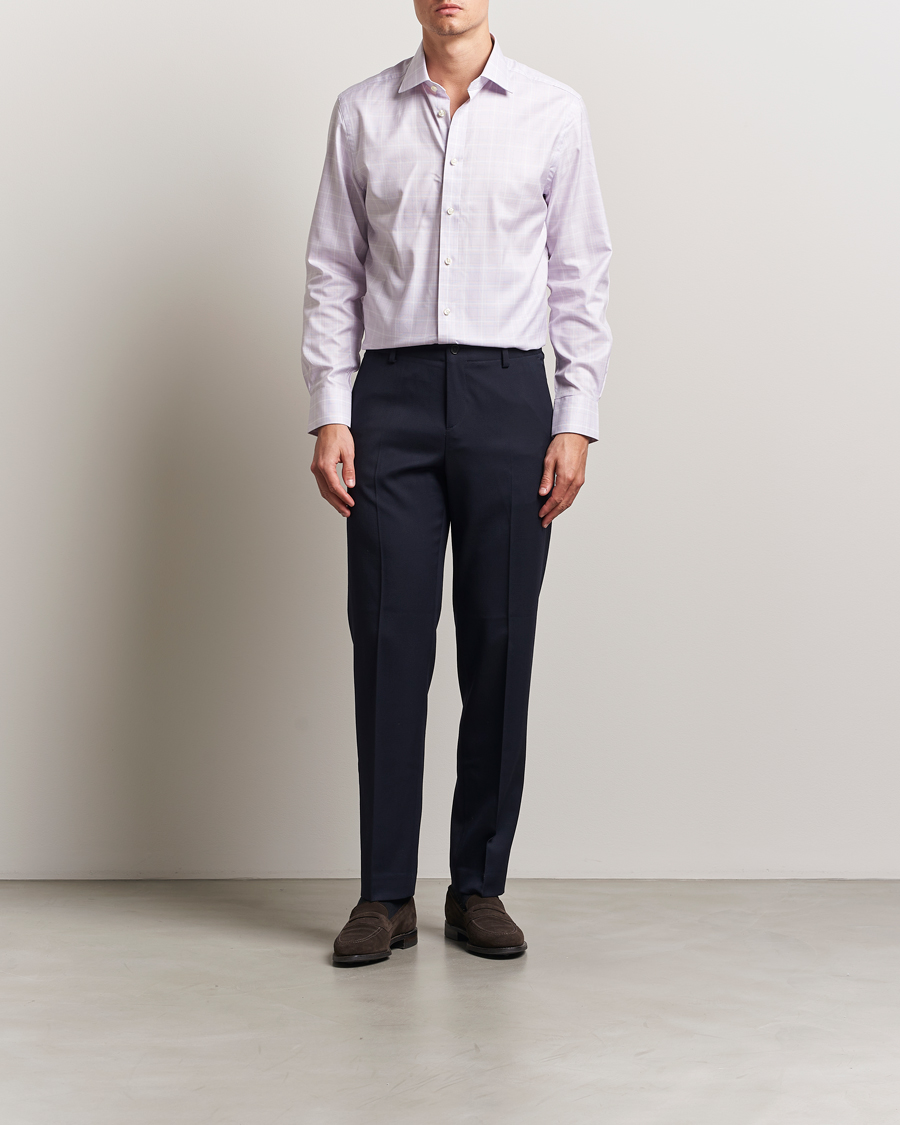 Herren | Hemden | Charles Tyrwhitt | Egyptian Cotton Pow Check Shirt Lavender
