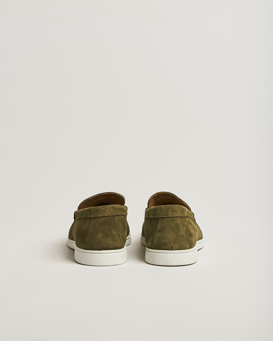 Herren | Loafer | Charles Tyrwhitt | Suede Slip On Loafers Olive Green