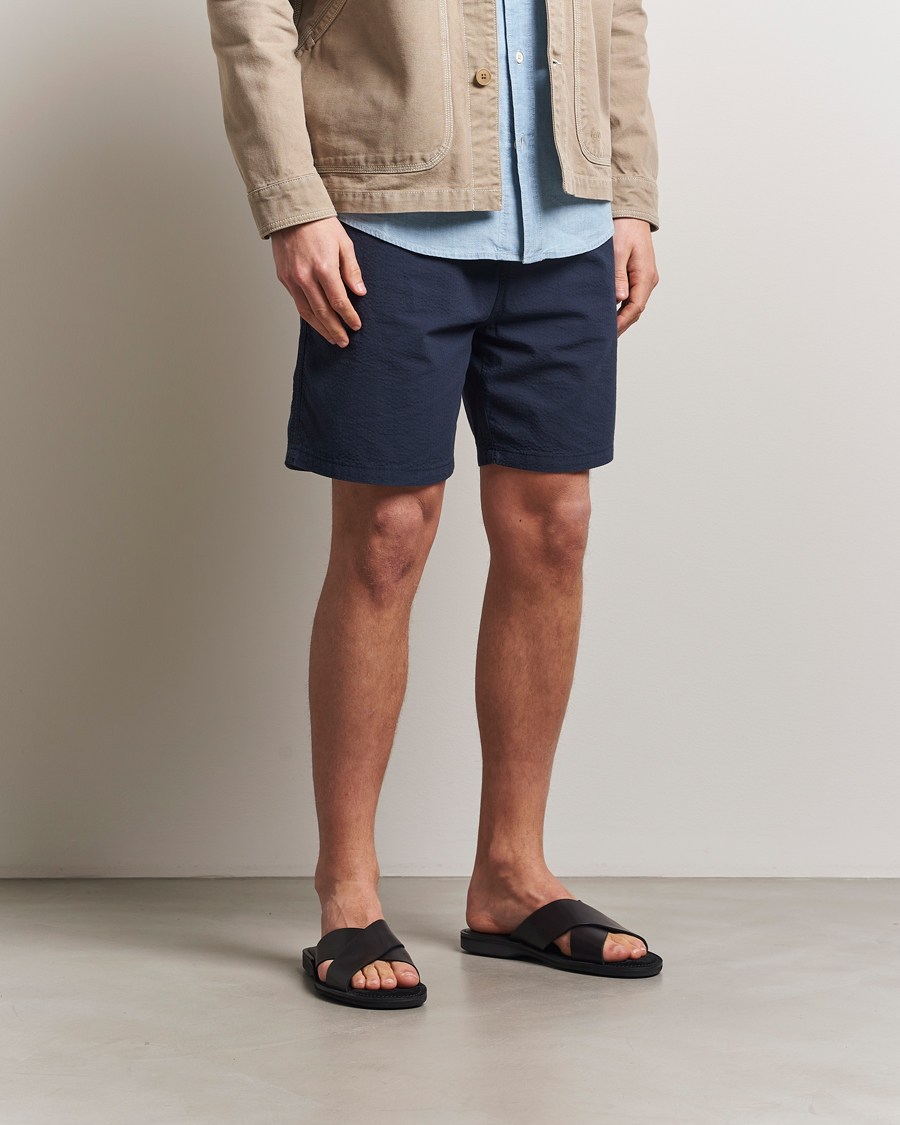 Herren | Shorts | Forét | Hush Seersucker Shorts Navy