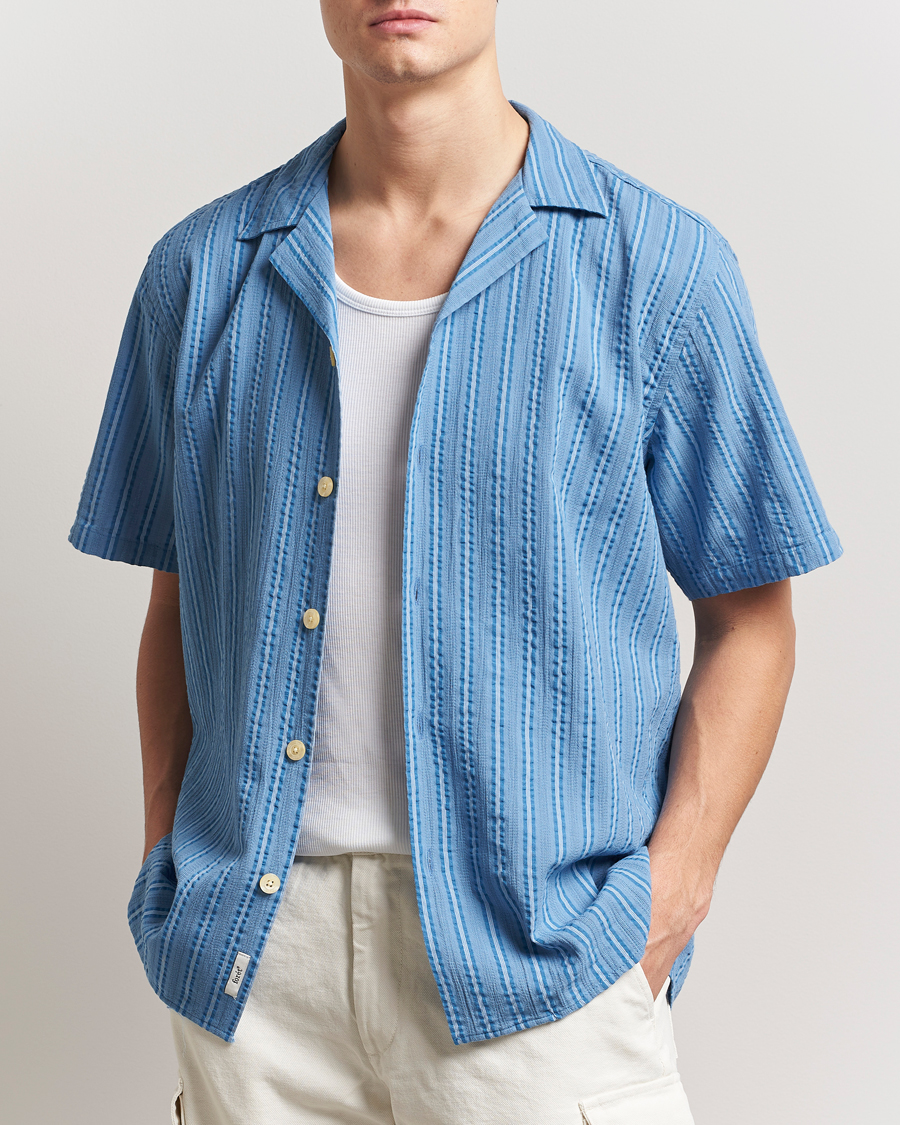 Herren | Hemden | Forét | Peer Short Sleeve Shirt Blue