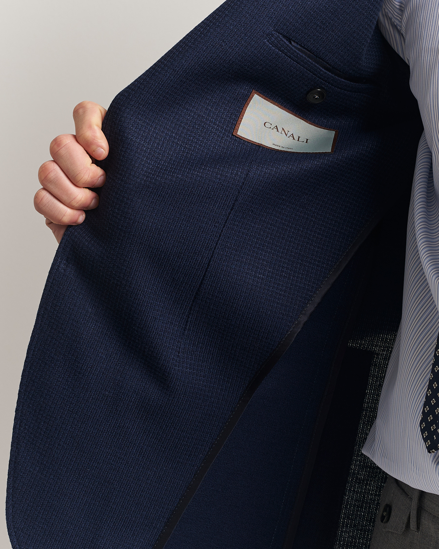 Herren | Sakkos | Canali | Structured Jersey Blazer Navy