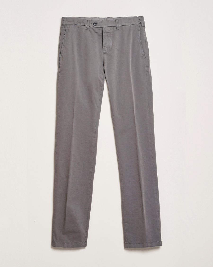 Herren | Hosen | Canali | Slim Fit Cotton Stretch Chinos Dark Grey