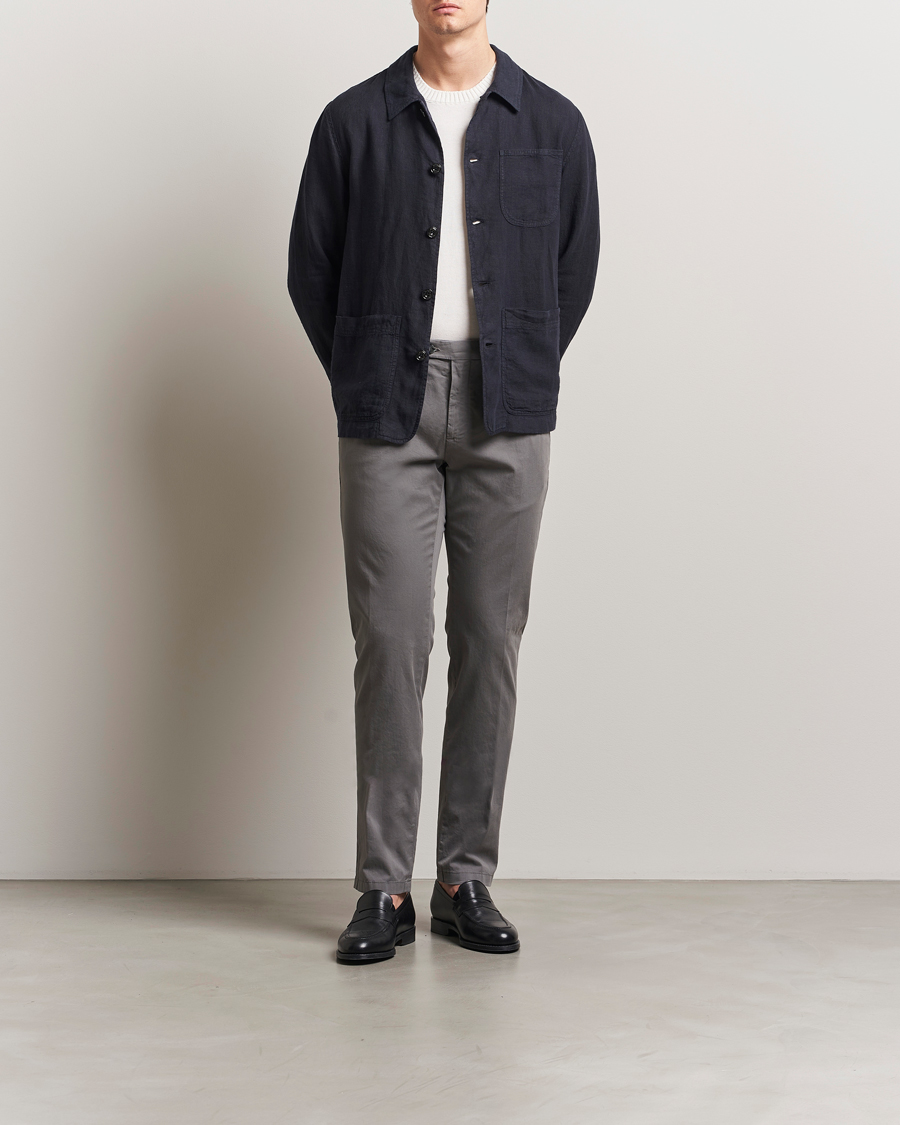Herren | Hosen | Canali | Slim Fit Cotton Stretch Chinos Dark Grey
