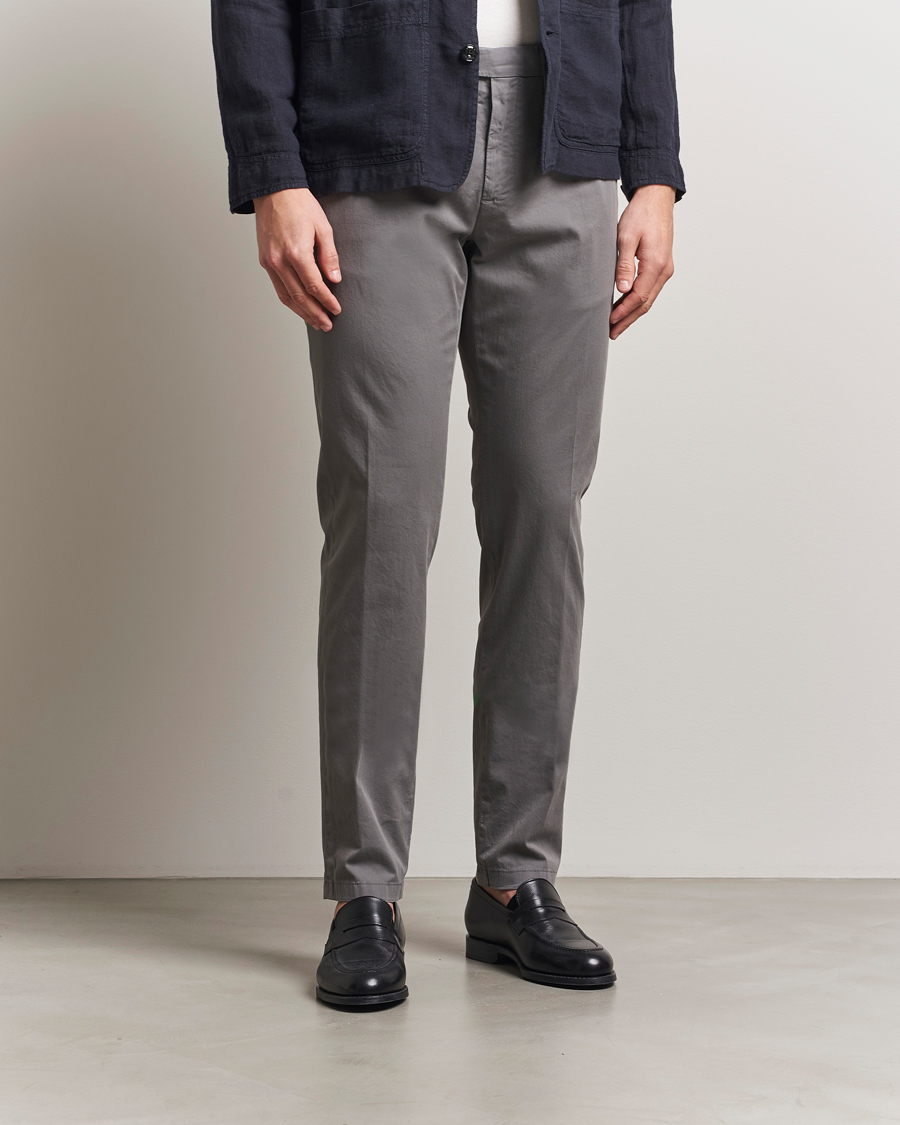 Herren | Hosen | Canali | Slim Fit Cotton Stretch Chinos Dark Grey