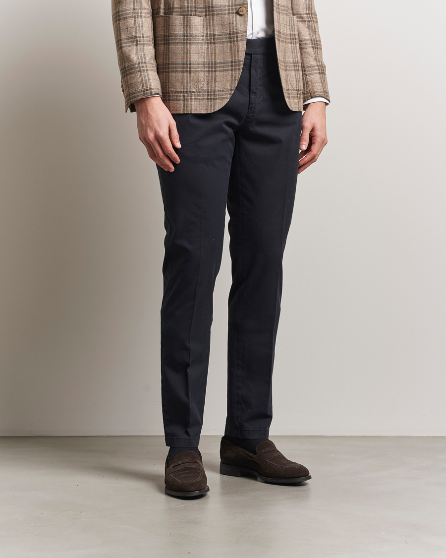Herren | Hosen | Canali | Slim Fit Cotton Stretch Chinos Navy