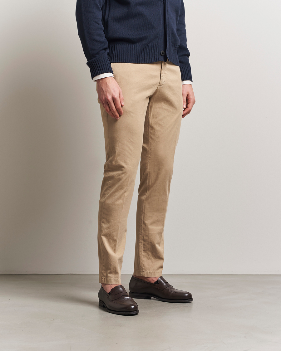 Herren | Hosen | Canali | Slim Fit Cotton Stretch Chinos Beige