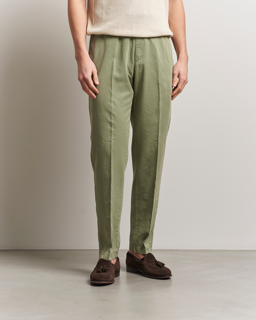 Herren | Hosen | Canali | Drawstring Slacks Military Green