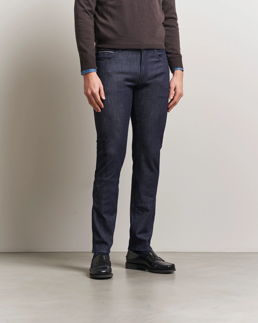 Herren | Jeans | Canali | Slim Fit 5-Pocket Jeans Dark Indigo
