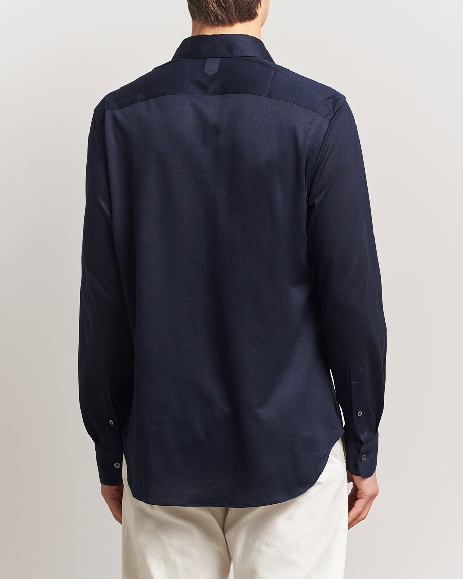 Herren | Hemden | Canali | Slim Fit Jersey Shirt Navy