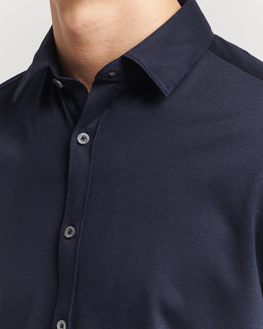 Herren | Hemden | Canali | Slim Fit Jersey Shirt Navy