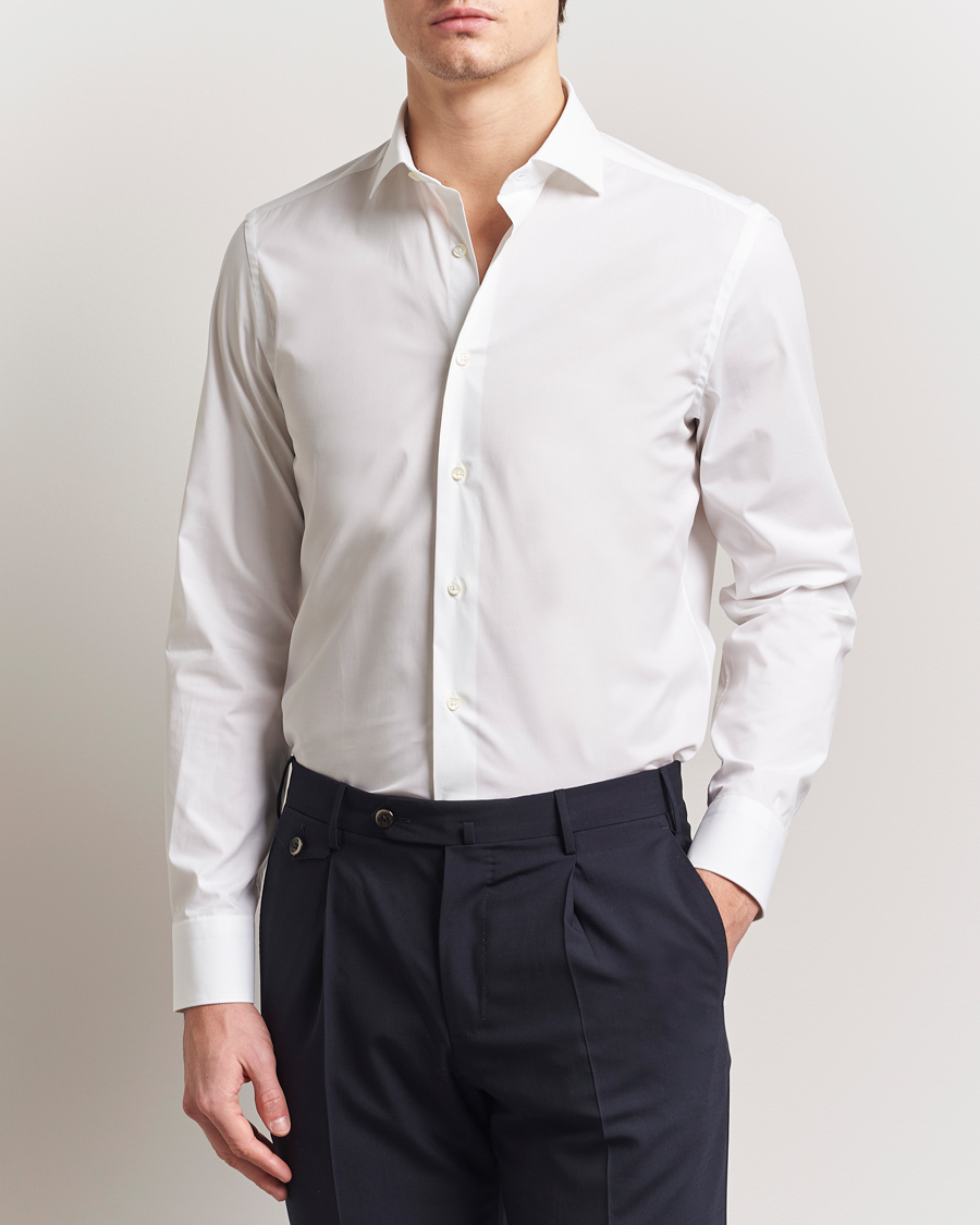 Herren | Hemden | Canali | Slim Fit Cotton/Stretch Shirt White