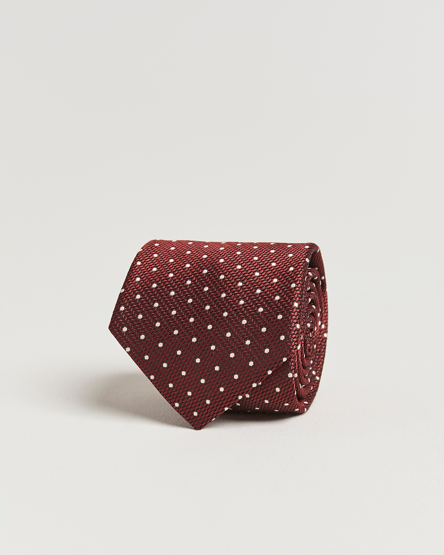 Herren | Krawatten | Canali | Micro Dot Silk Tie Burgundy
