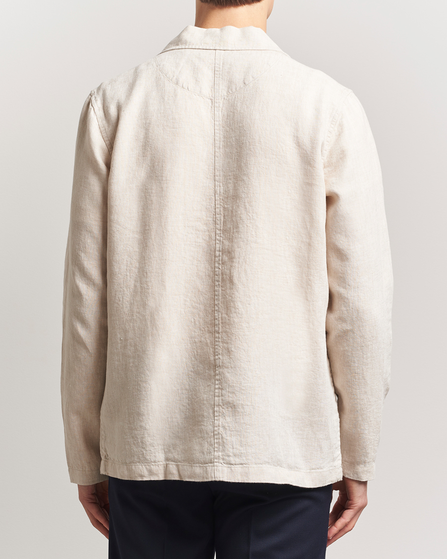 Herren | Hemden | KnowledgeCotton Apparel | Linen Overshirt Light Feather Grey