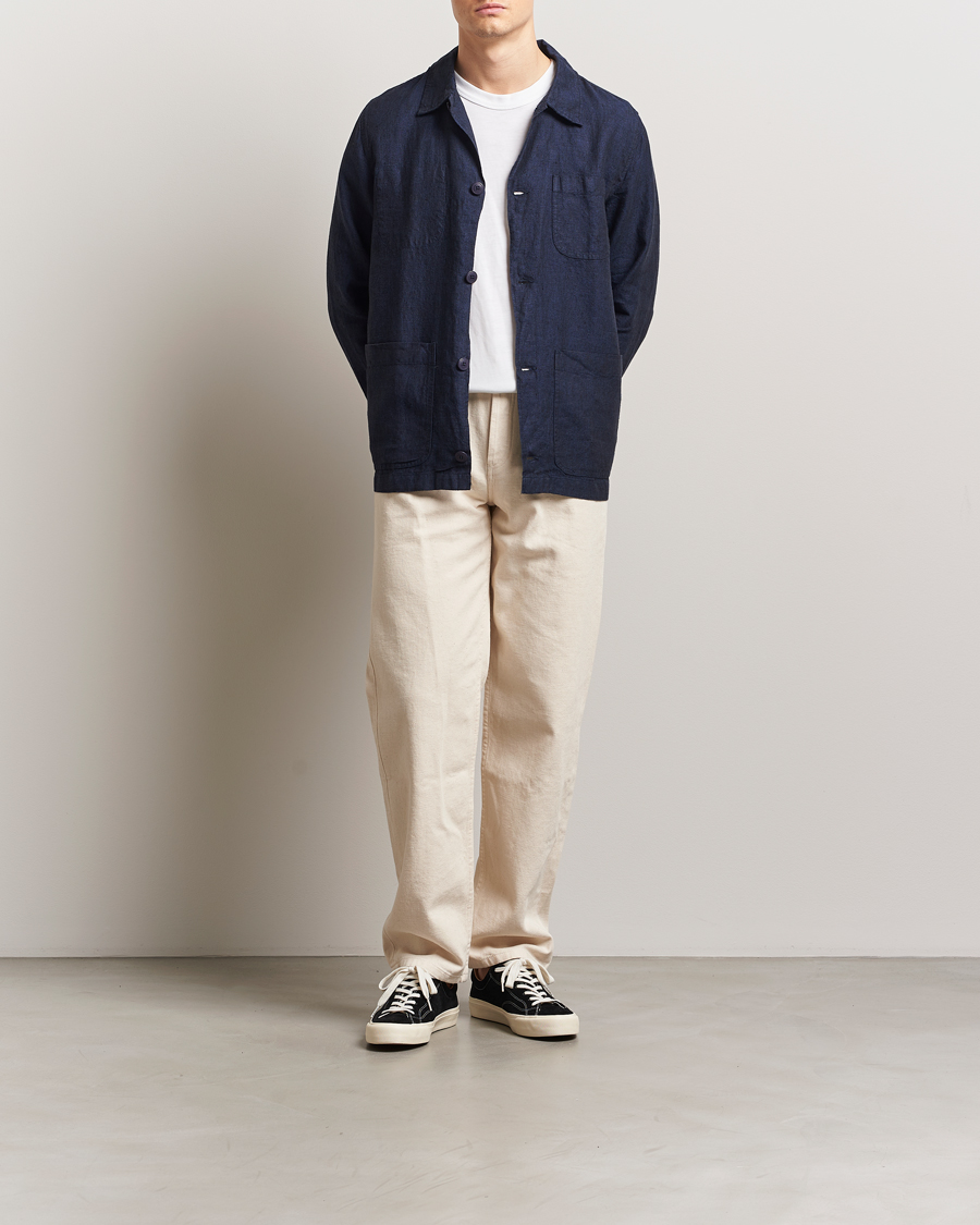 Herren | Hemden | KnowledgeCotton Apparel | Linen Overshirt Total Eclipse