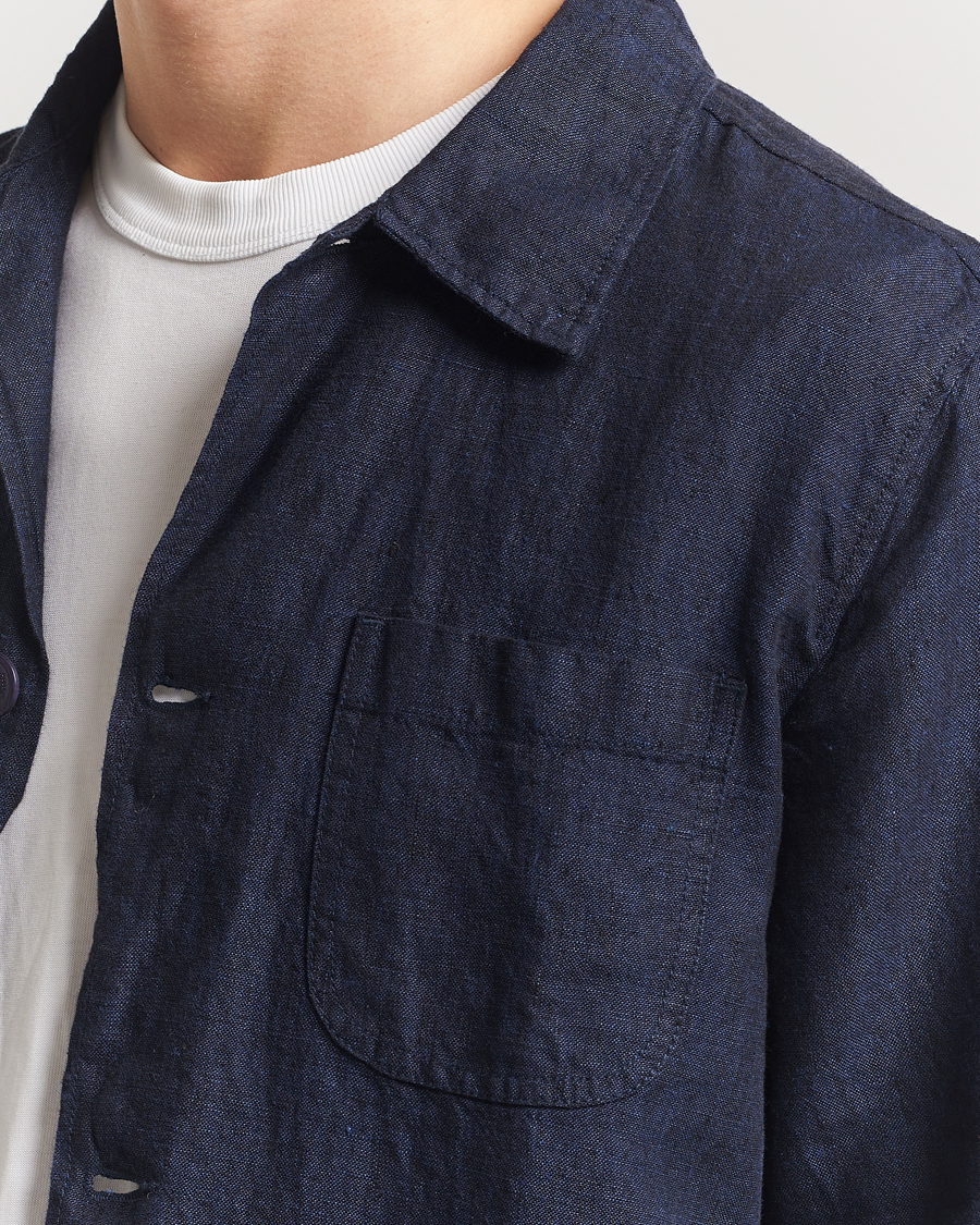 Herren | Hemden | KnowledgeCotton Apparel | Linen Overshirt Total Eclipse