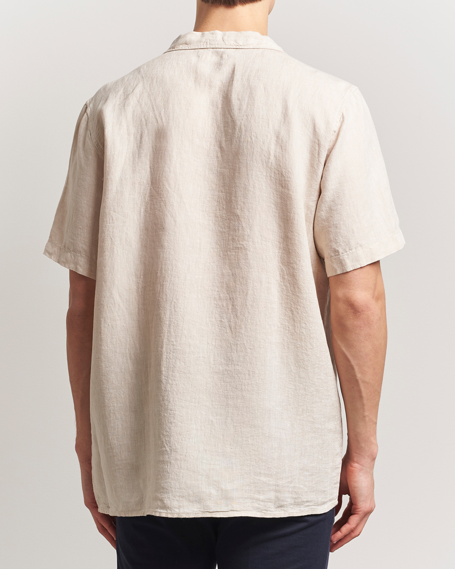 Herren | Hemden | KnowledgeCotton Apparel | Short Sleeve Linen Resort Shirt Light Feather Grey