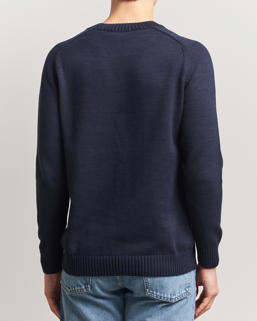 Herren | Pullover | KnowledgeCotton Apparel | Plain Knitted Cotton Crew Night Sky