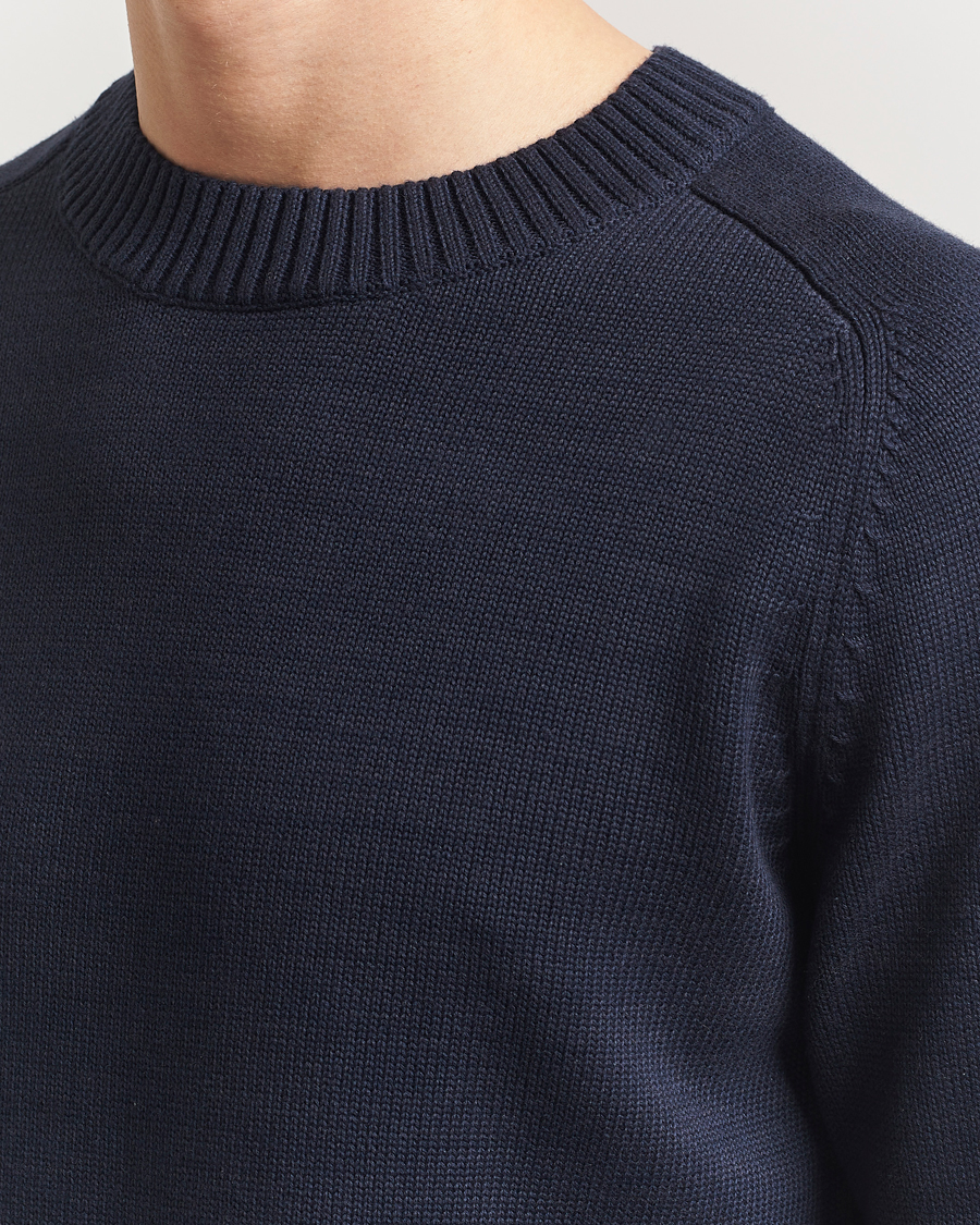 Herren | Pullover | KnowledgeCotton Apparel | Plain Knitted Cotton Crew Night Sky
