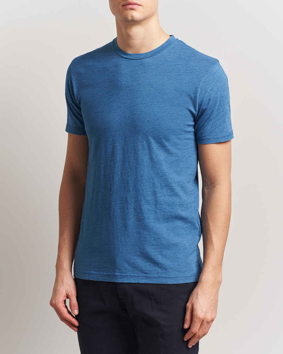 Herren | T-Shirts | Sunspel | Riviera Midweight T-Shirt Mid Indigo Wash