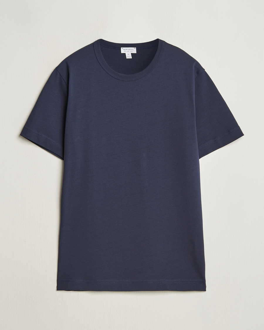 Herren | T-Shirts | Sunspel | Single Jersey Supima Cotton T-Shirt Navy