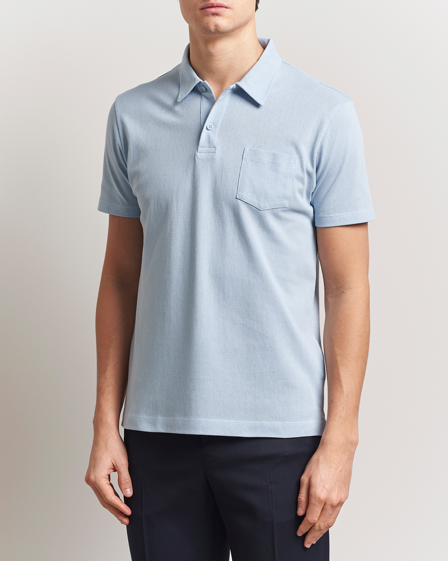 Herren | Poloshirts | Sunspel | Riviera Polo Shirt Blue Mist