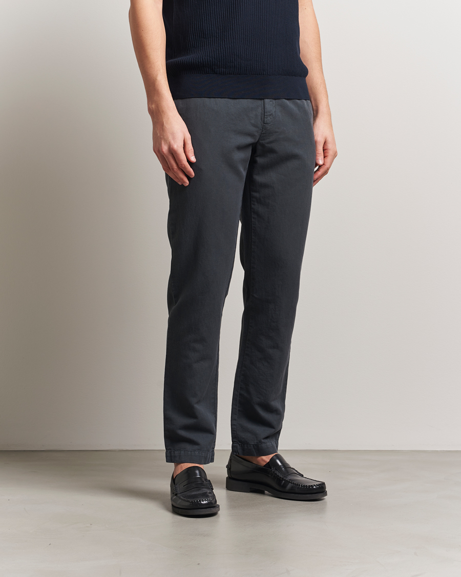 Herren | Hosen | Sunspel | Cotton/Linen Trousers Charcoal