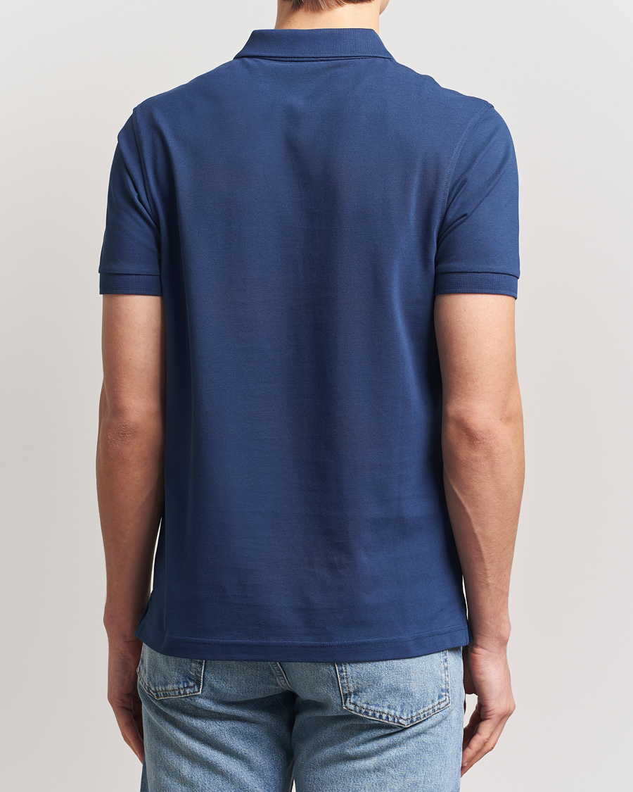 Herren | Poloshirts | Sunspel | Supima Cotton Short Sleeve Pique Polo Ink Blue